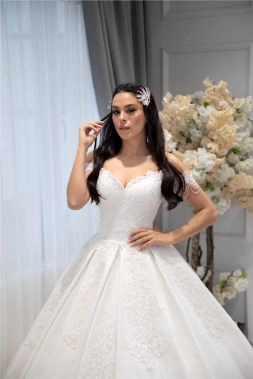 Demonte Kol İp Askılı A Kesim Gelinlik