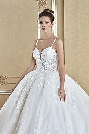 Alternative view of Dantel İşlemeli İp Askılı Prenses Gelinlik