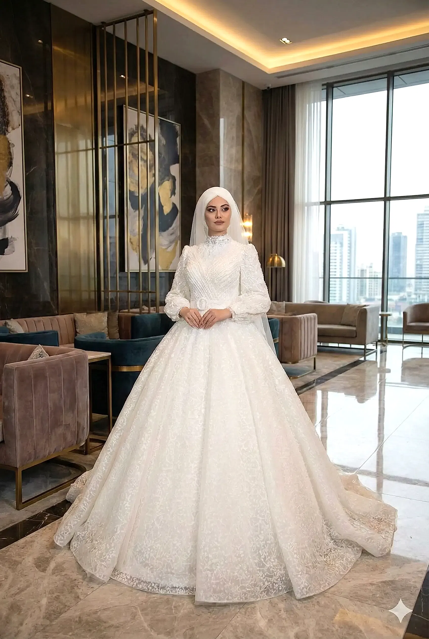 Prenses Tesettür Gelinlik